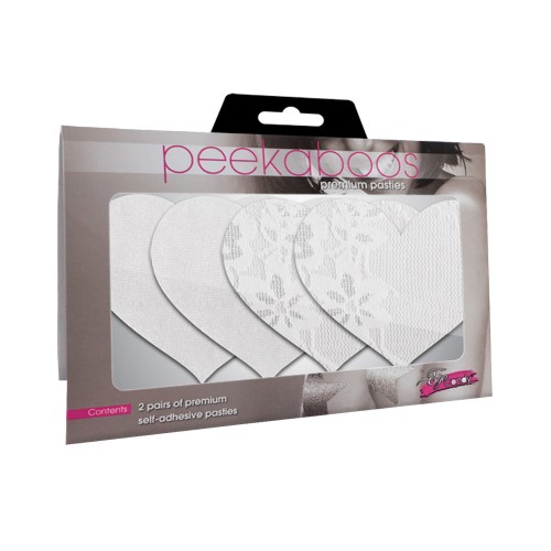 Pasties Corazones Luminiscentes Blanco Pack de 2