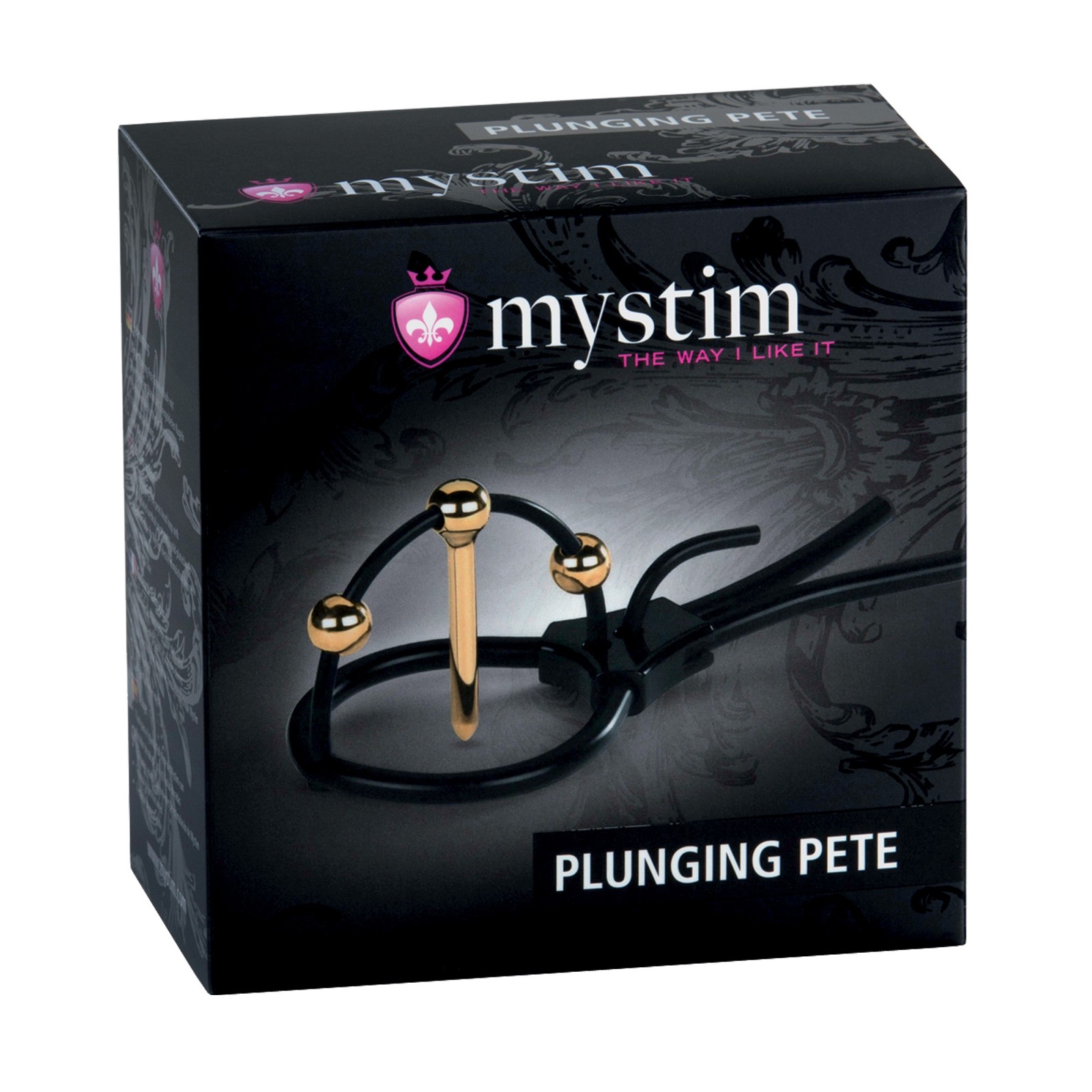 Mystim Plunging Pete with Corona Strap & Urethral Sound - Black/Gold