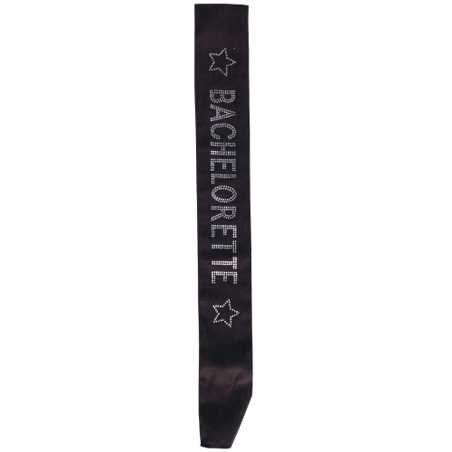 Bachelorette Sash Black Crystals