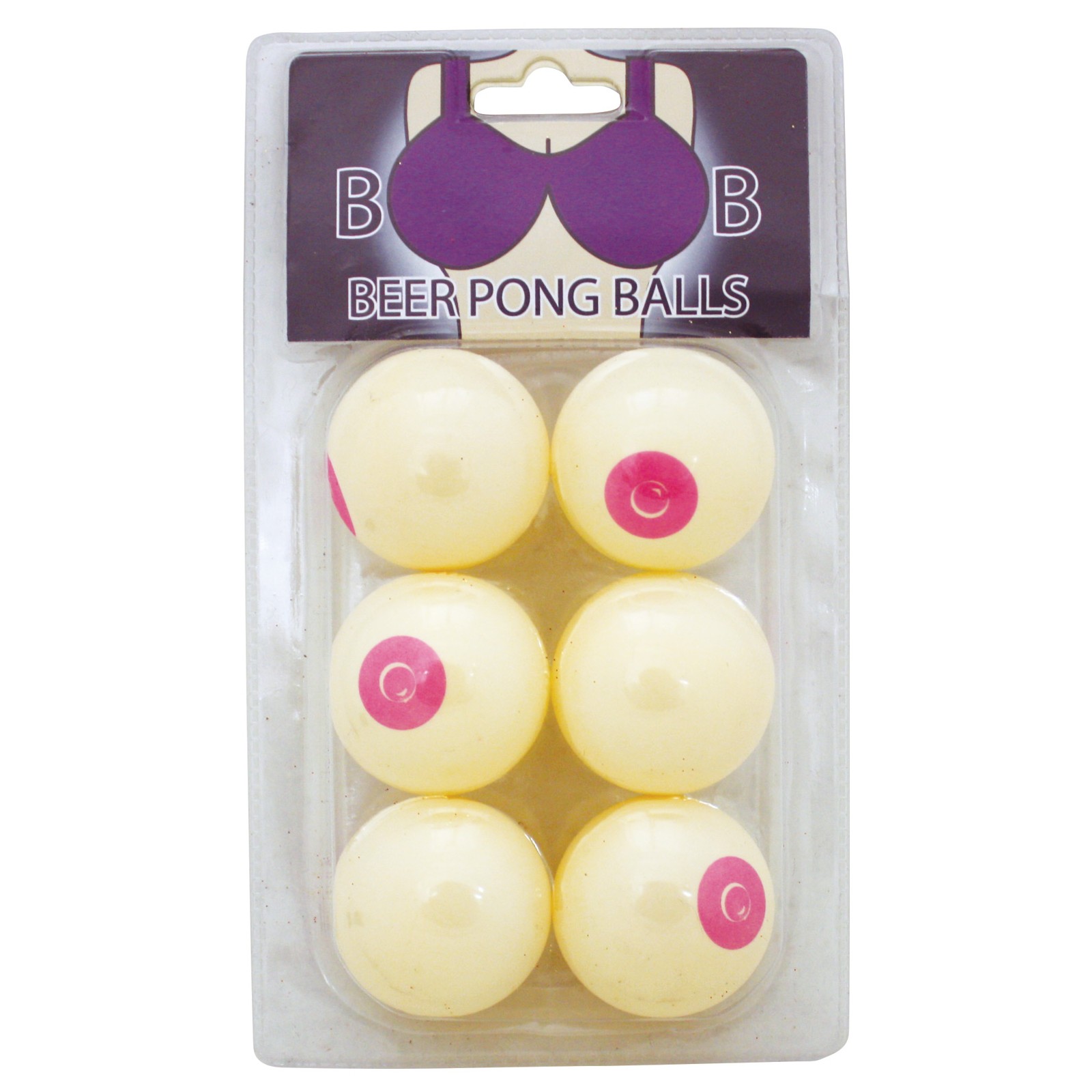 Pelotas de Beer Pong con Forma de Pecho - Pack de 6