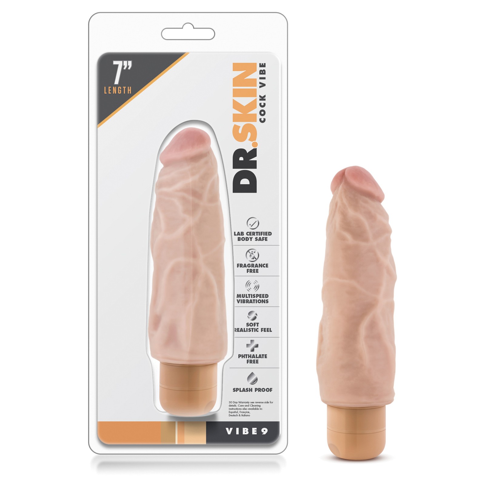 Blush Dr. Skin Vibe 7 inch Dong #9 for Realistic Pleasure