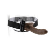 Fetish Fantasy Series 8" Vibrating Hollow Strap On Brown