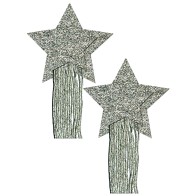 Pastease Tassle Glitter Stars Silver O/S