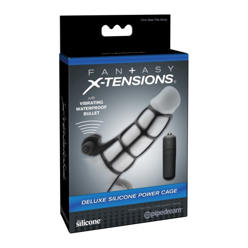 Fantasy X-tensions Deluxe Silicone Power Cage Black - Erection Enhancer