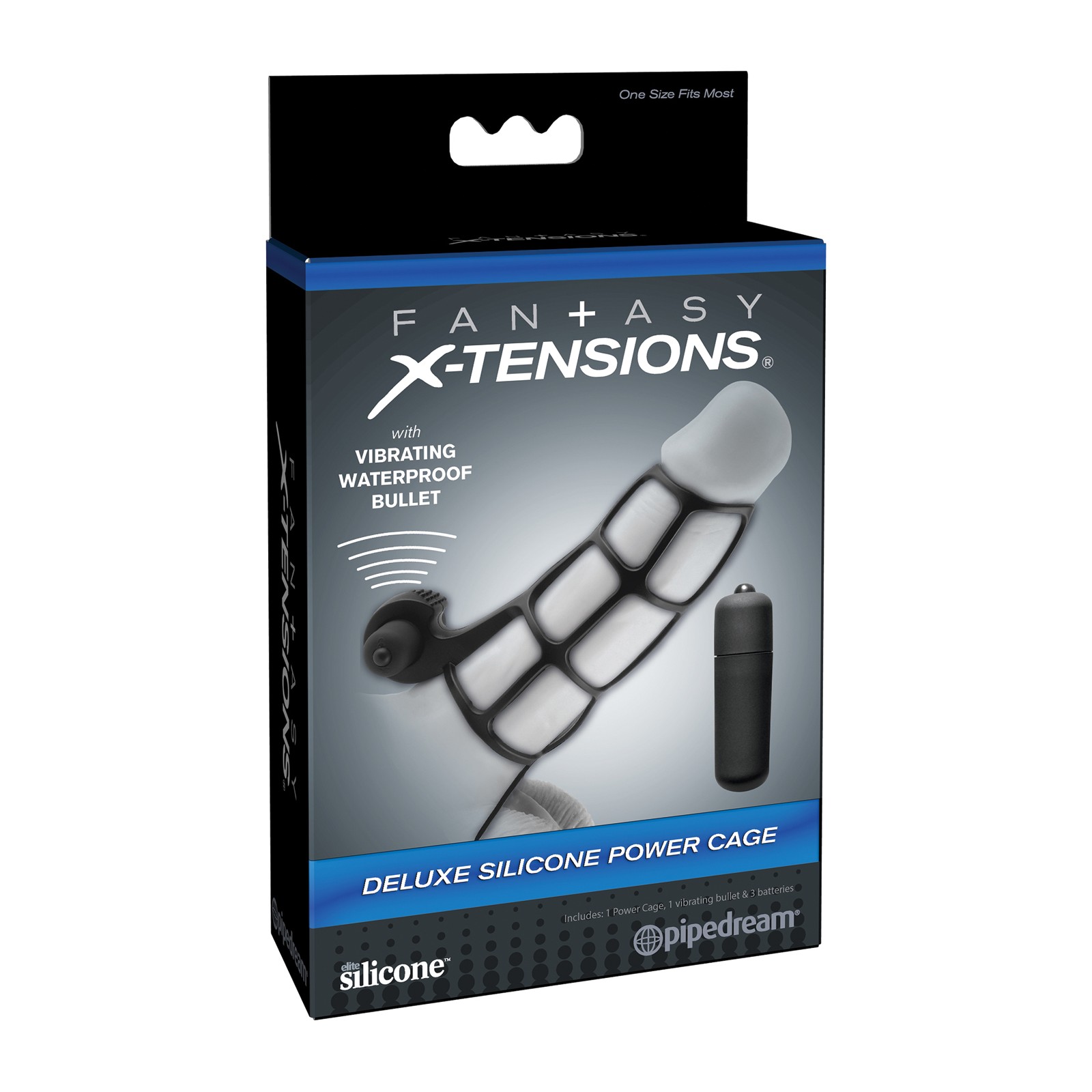 Fantasy X-tensions Deluxe Silicone Power Cage Black - Erection Enhancer