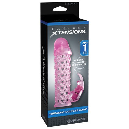 Fantasy X-tensions Pink Couples Vibrator Cage