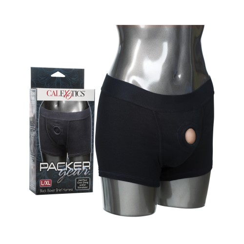 Arnés Boxer Negro Packer Gear L/XL para Placer Óptimo