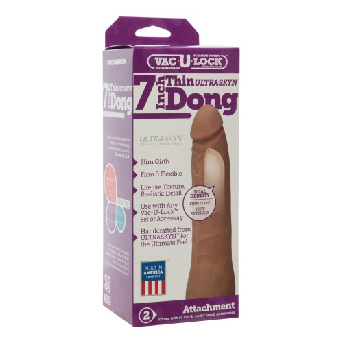 Vac-U-Lock 7 Inch Ultraskyn Dong - Brown