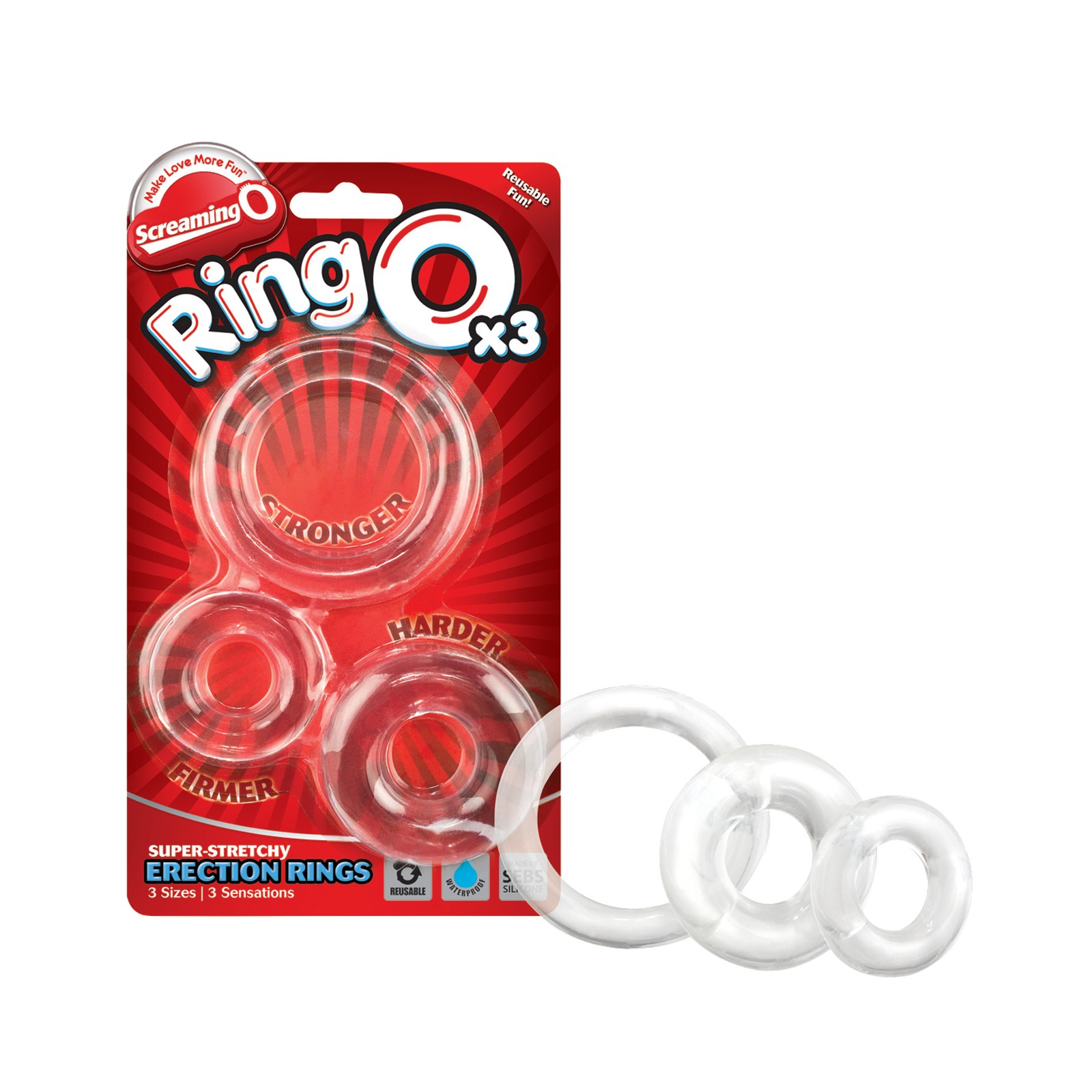 Screaming O RingO - Transparente Pack de 3