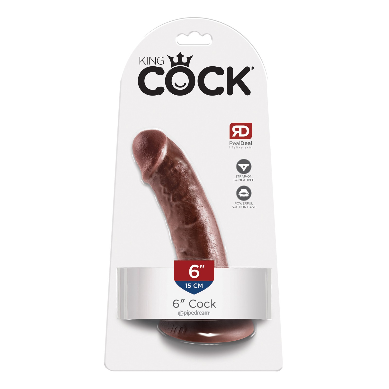 Dildo Realista King Cock 6" - Marrón