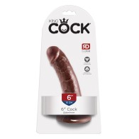 King Cock 6 Inch Realistic Dildo - Brown