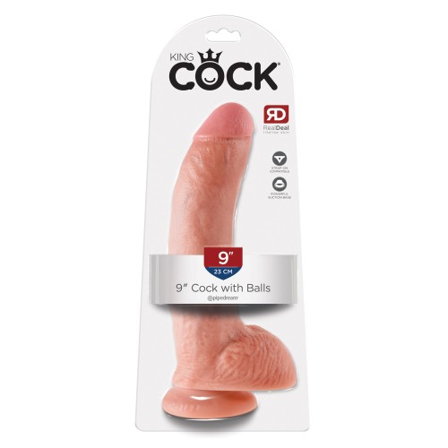 King Cock 9 Inches Dildo with Balls - Flesh