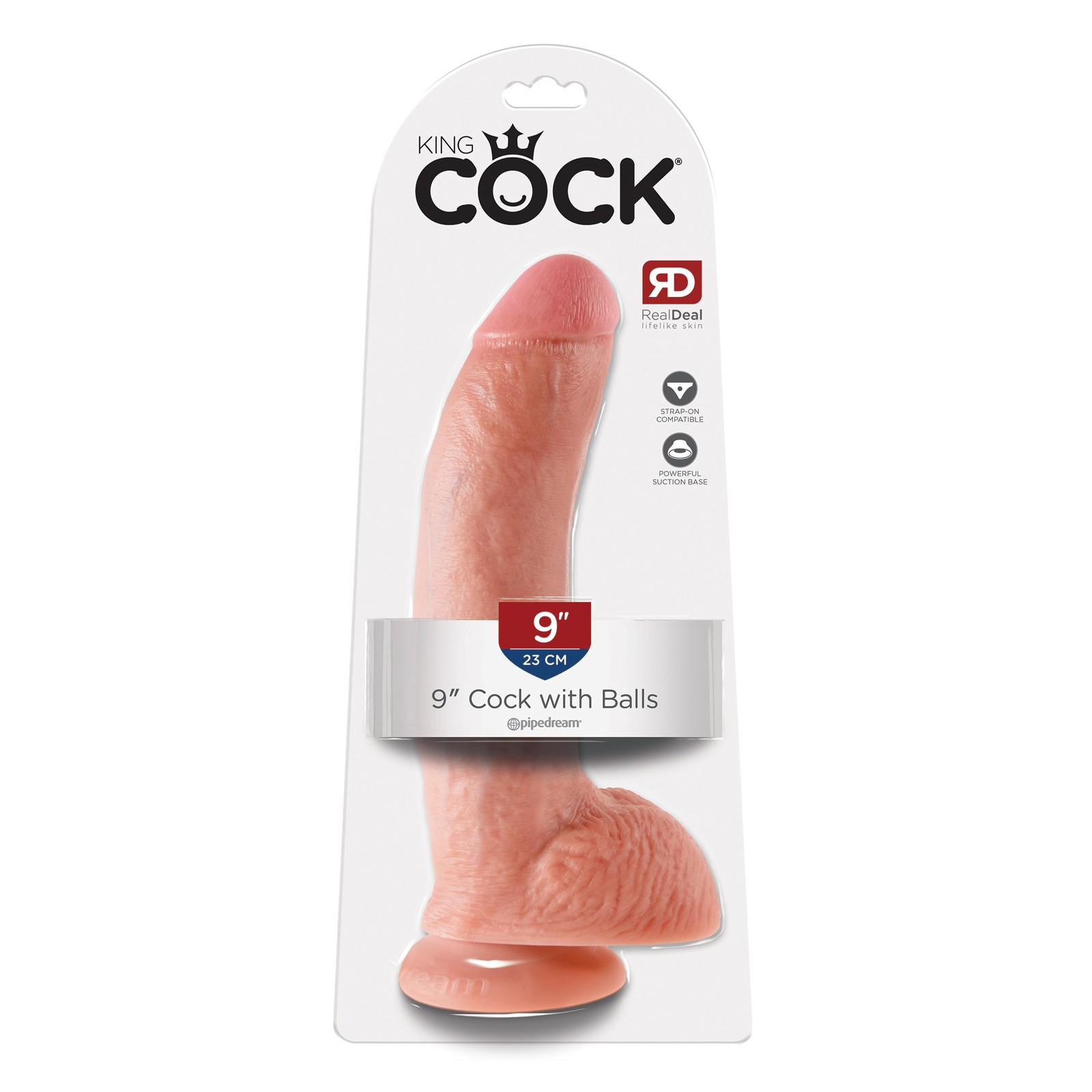 King Cock 9 Inches Dildo with Balls - Flesh