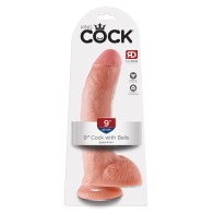 King Cock 9 Inches Dildo with Balls - Flesh