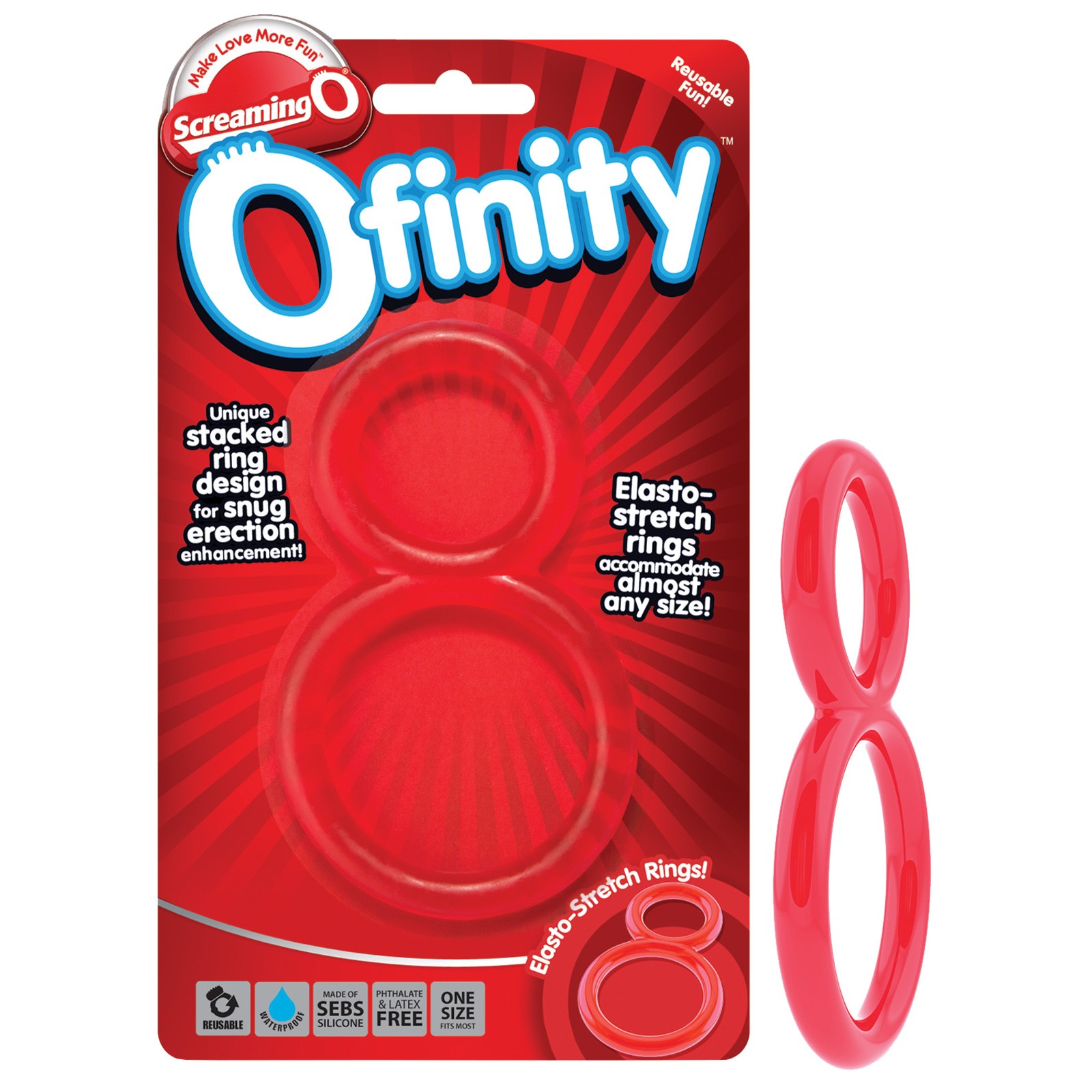 Screaming O Ofinity Anillo de Erección Doble Rojo