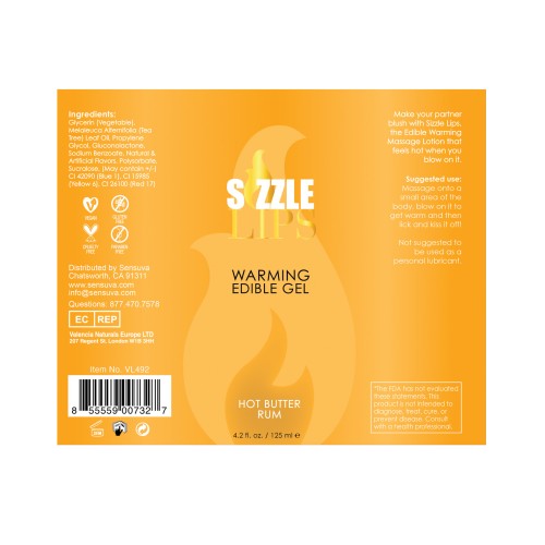 Sizzle Lips Warming Gel Butter Rum