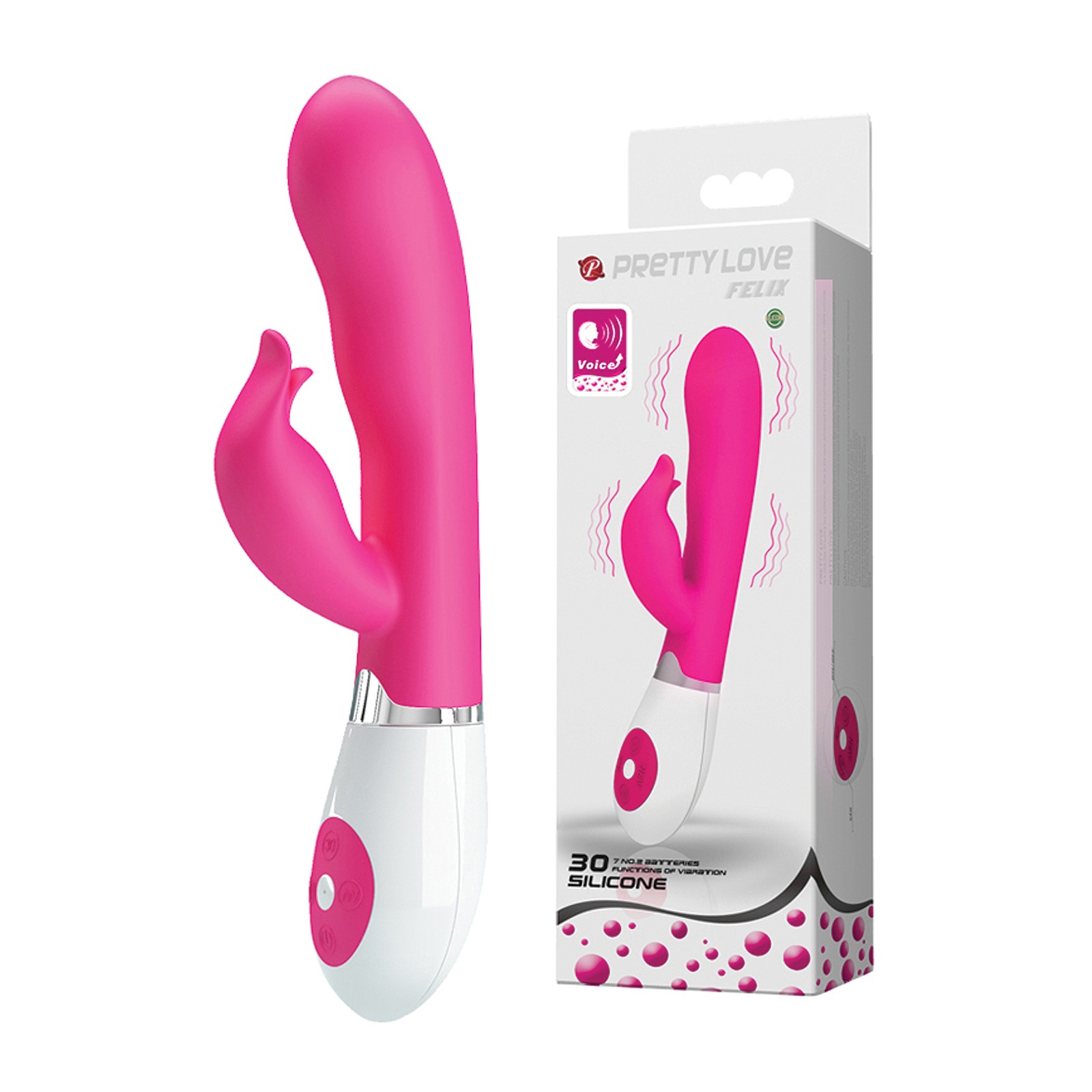 Pretty Love Felix Voice Controlled Rabbit Vibrator - Pink