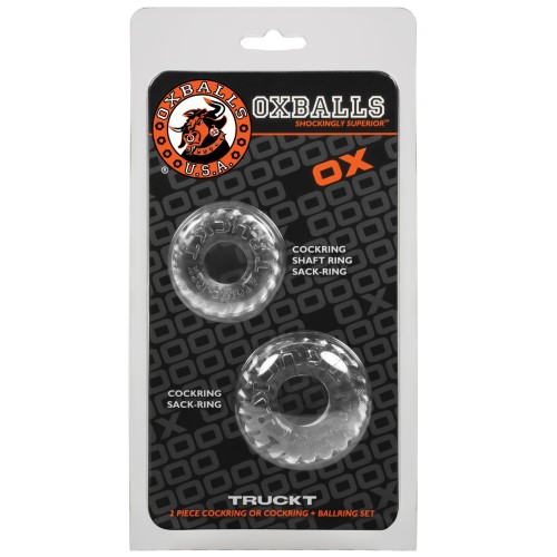 Oxballs TruckT Cock & Ball Ring - Clear - Pack of 2