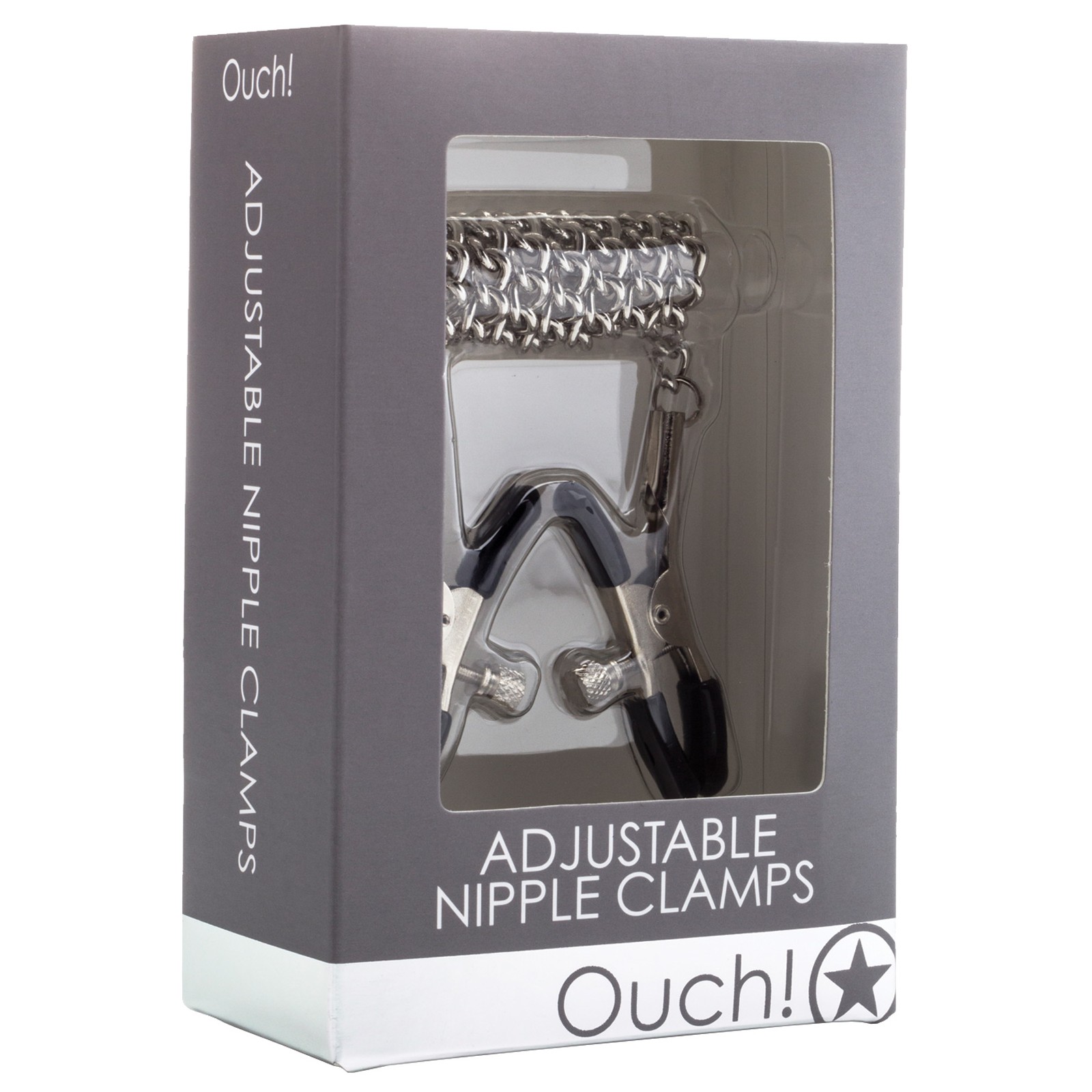 Pinzas Ajustables para Pezones Ouch! con Cadena Metal