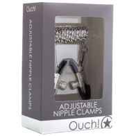 Ouch Adjustable Nipple Clamps with Chain Metal