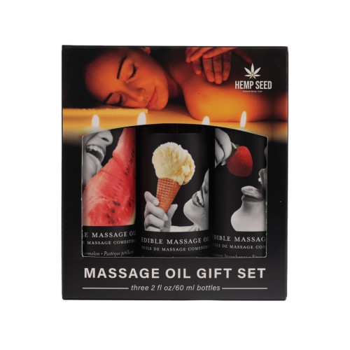 Edible Massage Oil Gift Set Watermelon Strawberry Vanilla