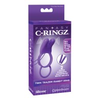 Fantasy C-Ringz Twin Teazer Rabbit Vibrating Ring Purple