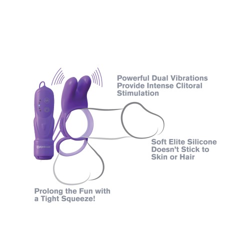 Fantasy C-Ringz Twin Teazer Rabbit Vibrating Ring Purple