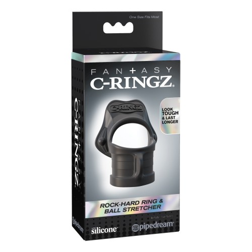 Fantasy C-Ringz Rock Hard Ring & Ball Stretcher - Black