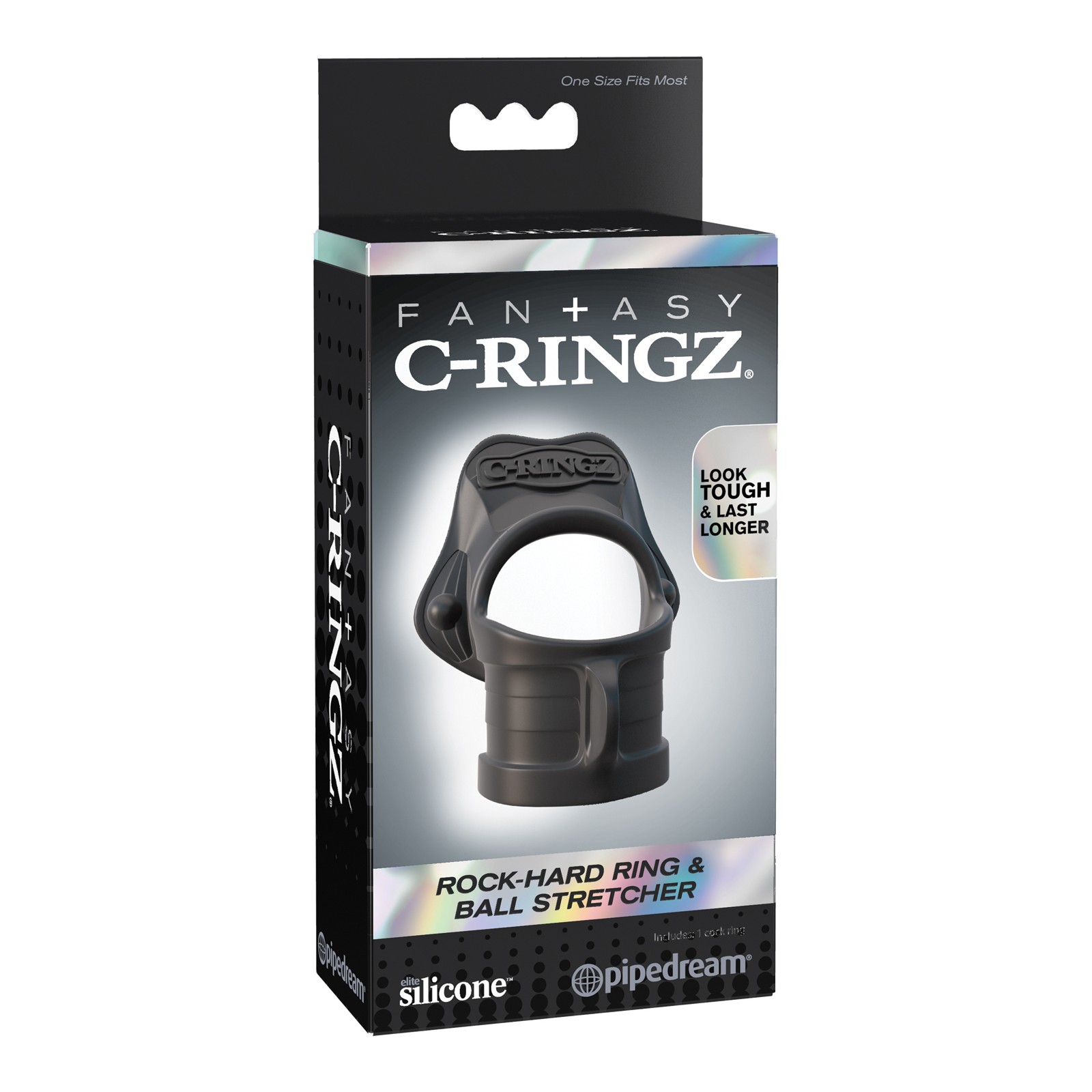 Fantasy C-Ringz Rock Hard Ring & Ball Stretcher - Black