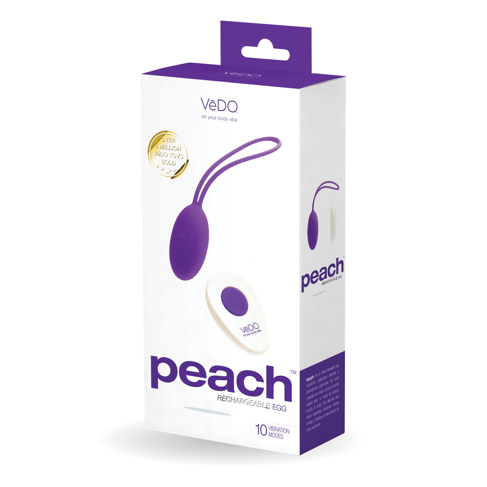 VeDO Peach Rechargeable Egg Vibe for Discreet Pleasure