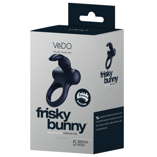 Anillo Vibrador VeDO Frisky Bunny Perla Negra