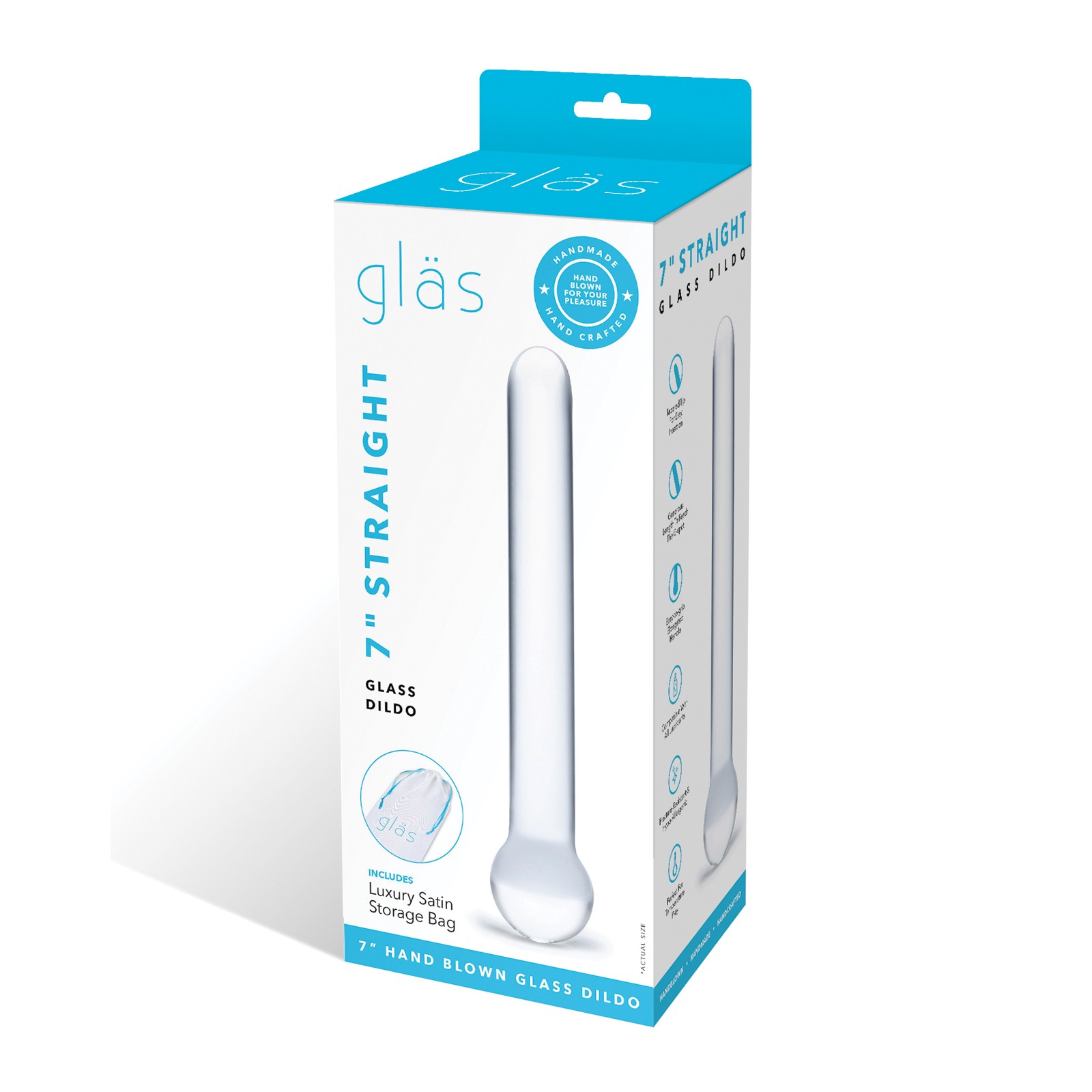 Glas 7 Inch Straight Glass Dildo - Clear - Temperature Play