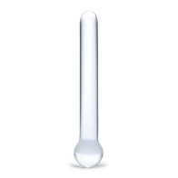 Dildo de Vidrio Recto de 7 Pulgadas - Transparente - Juego de Temperatura