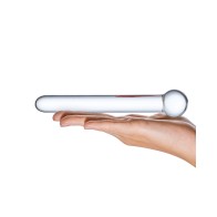 Dildo de Vidrio Recto de 7 Pulgadas - Transparente - Juego de Temperatura