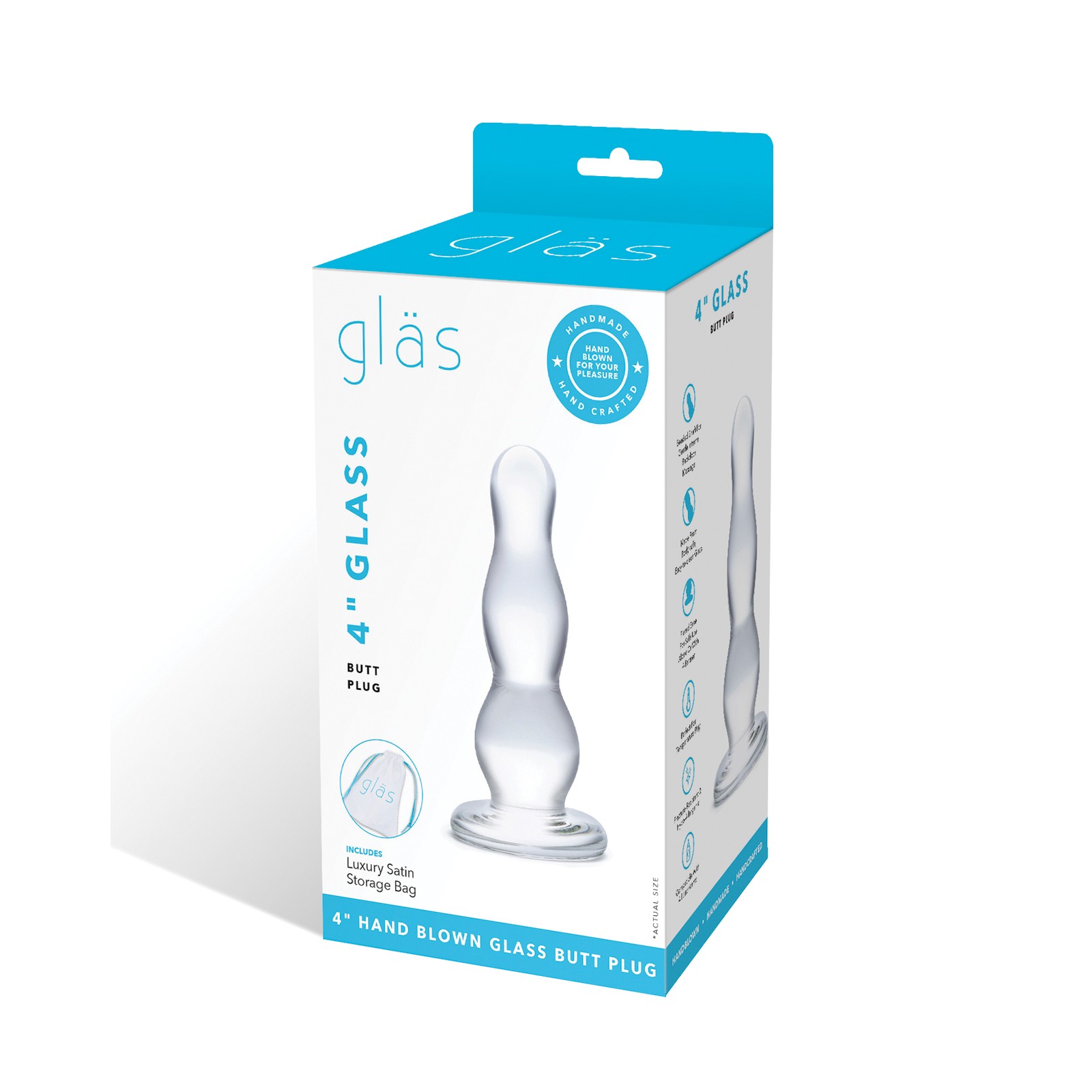 Glas 4 Inch Butt Plug Clear