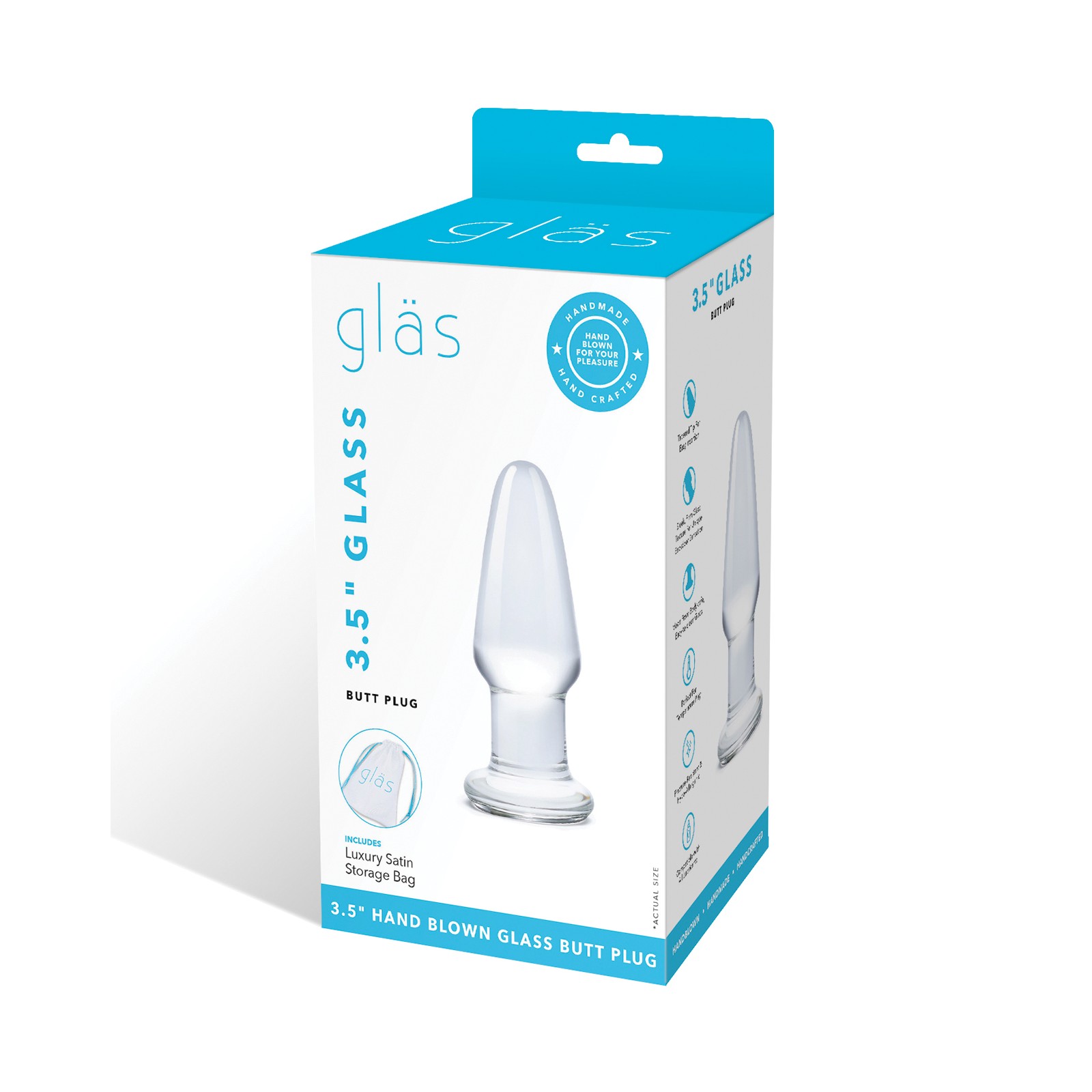 Glas 3.5" Butt Plug for Enhanced Anal Pleasure