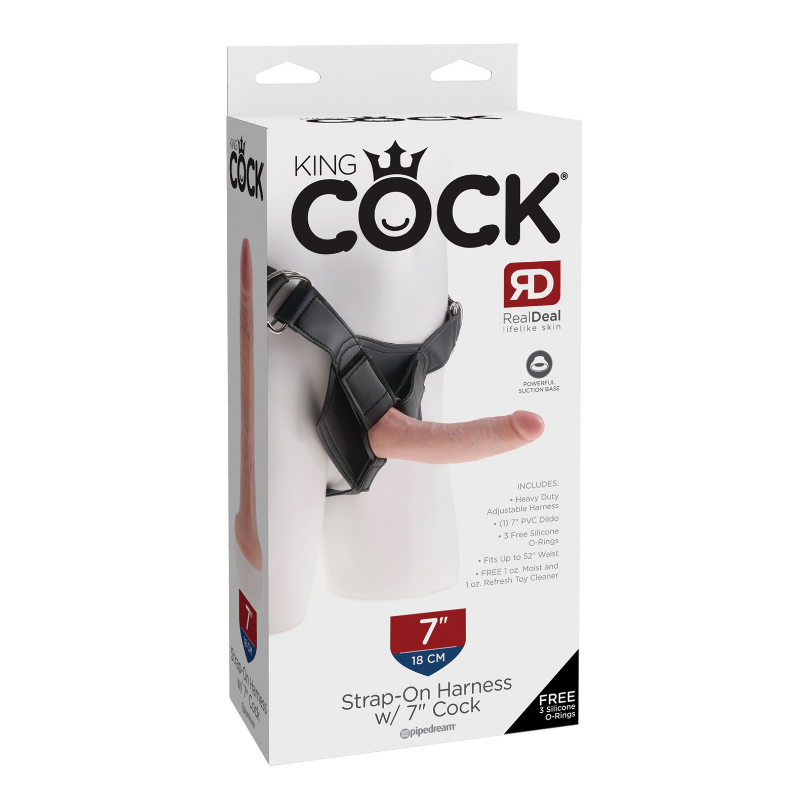 King Cock Strap-On Harness with 7" Realistic Cock