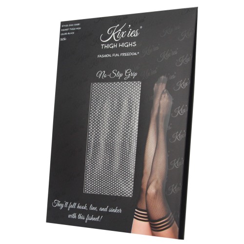 Kix'ies Sam Fishnet Thigh High Black A