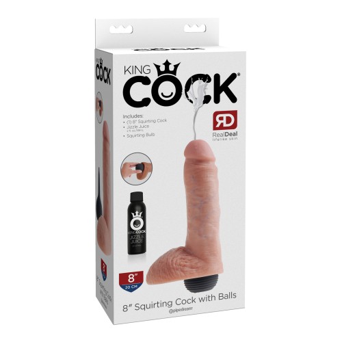 Dildo Eyaculator King Cock 8" Flesh