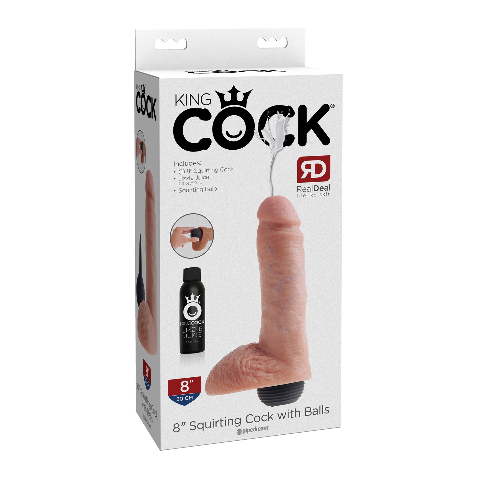 Dildo Eyaculator King Cock 8" Flesh