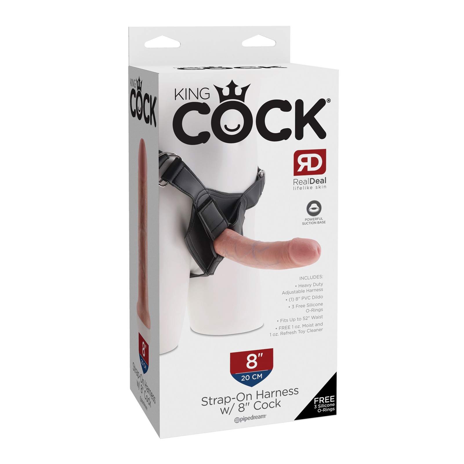 Arnés con Cock de 8" King Cock - Carne