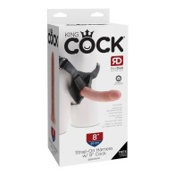 King Cock Strap On Harness with 8" Cock - Flesh