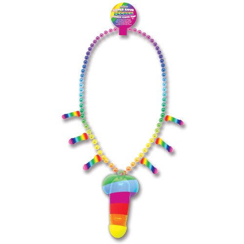 Rainbow Pecker Whistle Necklace Fun Party Accessory