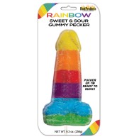 Rainbow Sweet Sour Jumbo Gummy Cock Pop