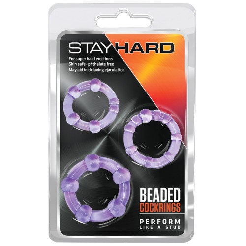 Blush Stay Hard Beaded Cock Rings for Extended Pleasure