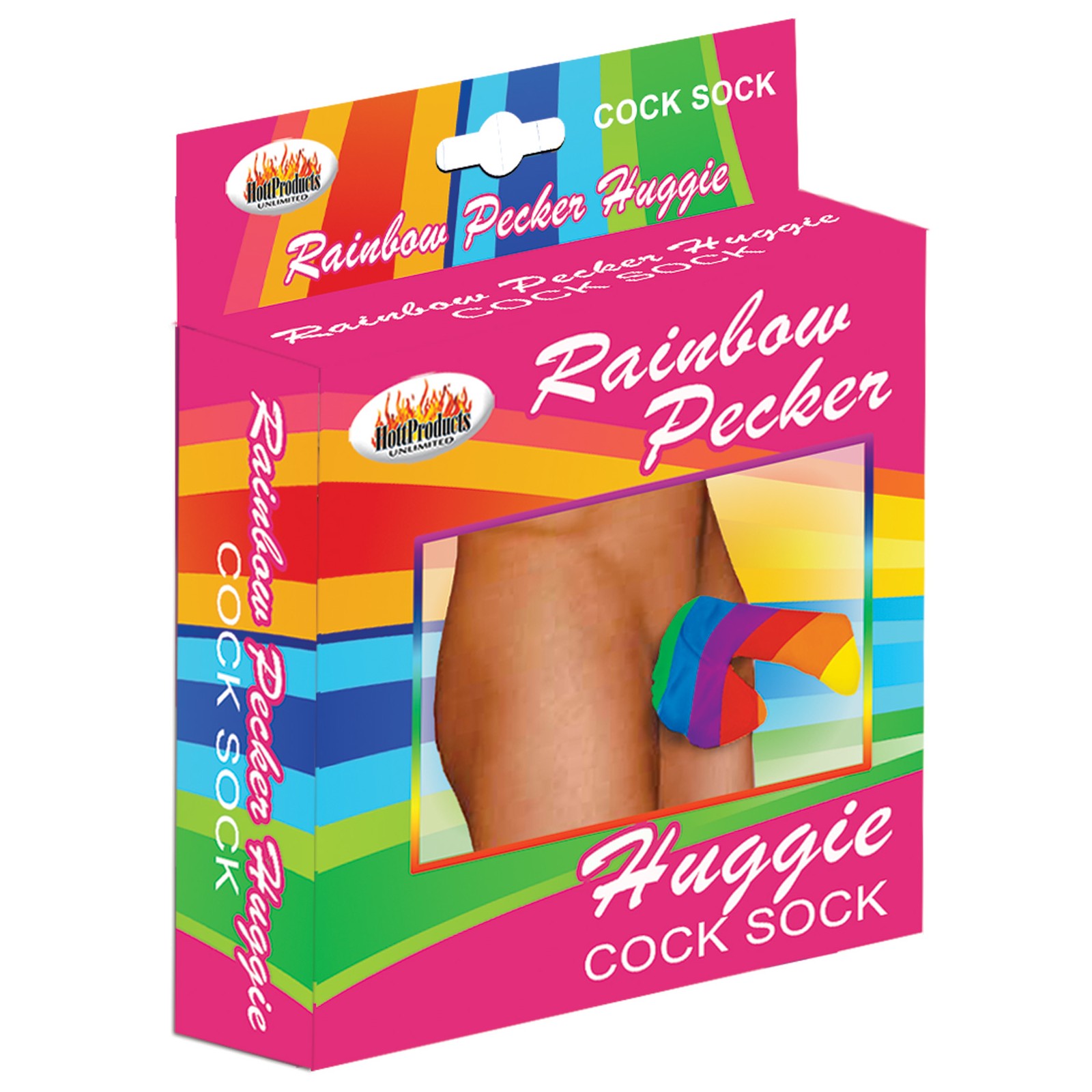 Rainbow Pecker Huggie Sock for Warmth and Fun