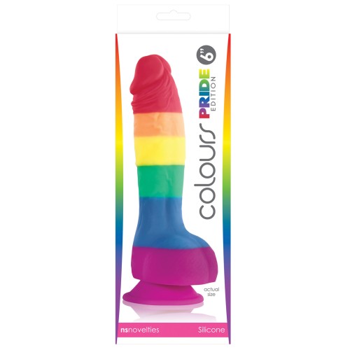 Pride Edition 6" Rainbow Dong with Suction Cup