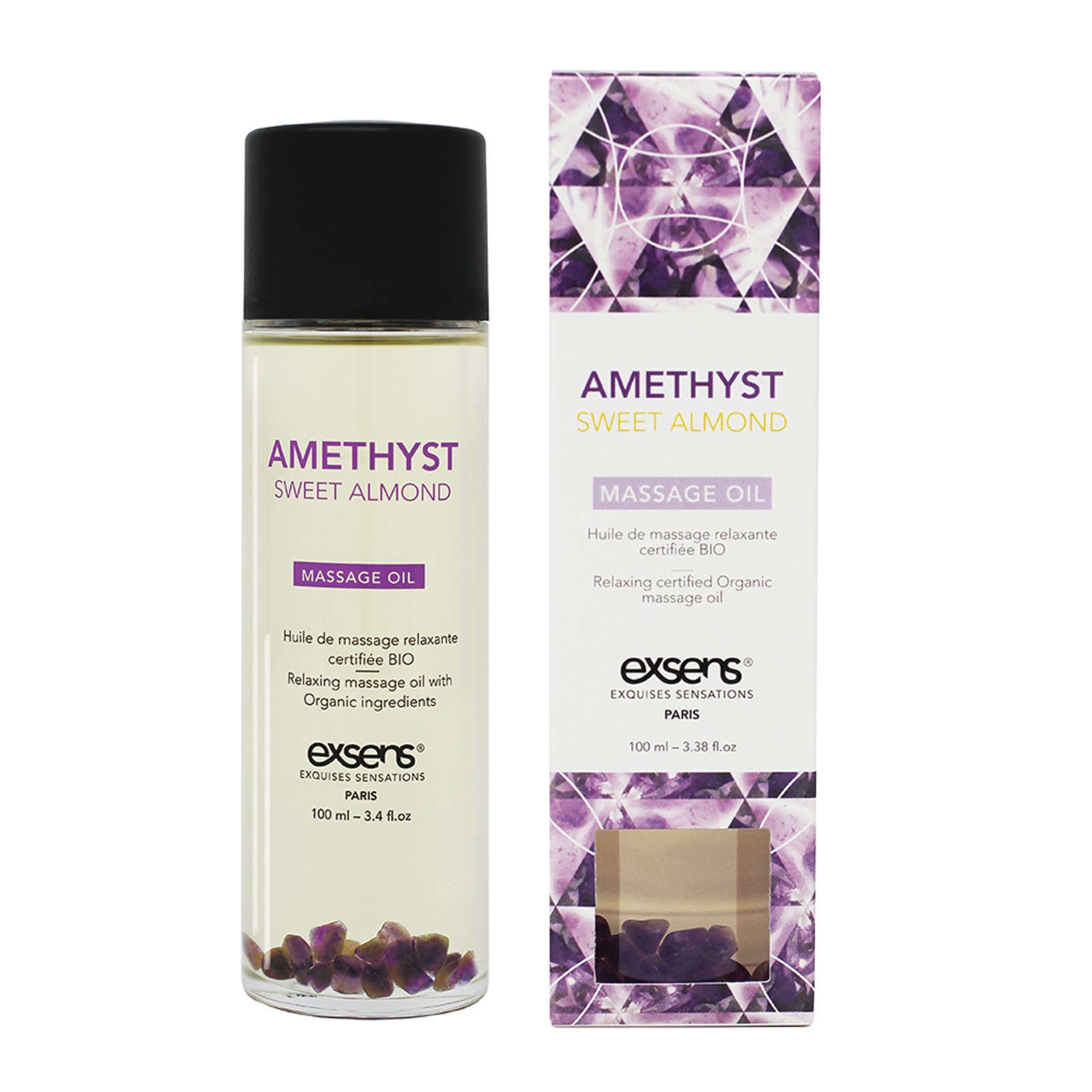 EXSENS of Paris Organic Massage Oil - Amethyst Sweet Almond