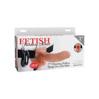 7-inch Vibrating Hollow Strap-On with Balls