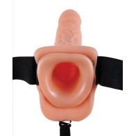 Fetish Fantasy Series 9" Strap-On Vibrador Hueco con Testículos - Carne